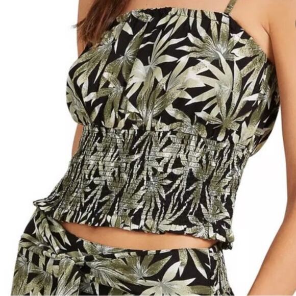 VOLCOM Coco smocked Jack’s Surfboard crop Cami top new - Picture 7 of 9